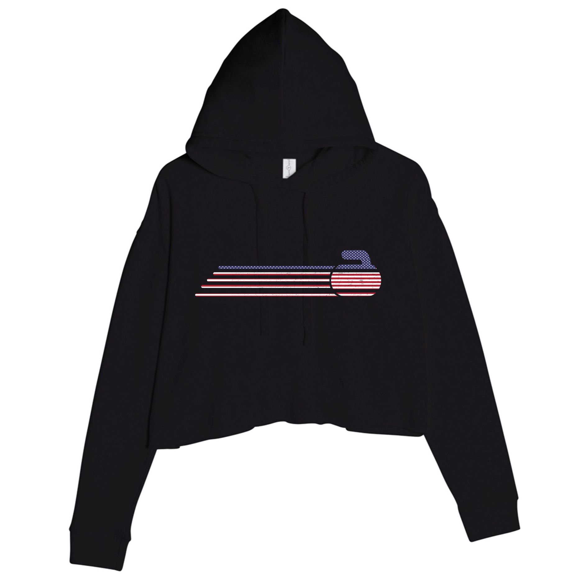 Usa Team Curling Jersey Vintage Winter Sports Lover Funny Gift Crop Fleece Hoodie