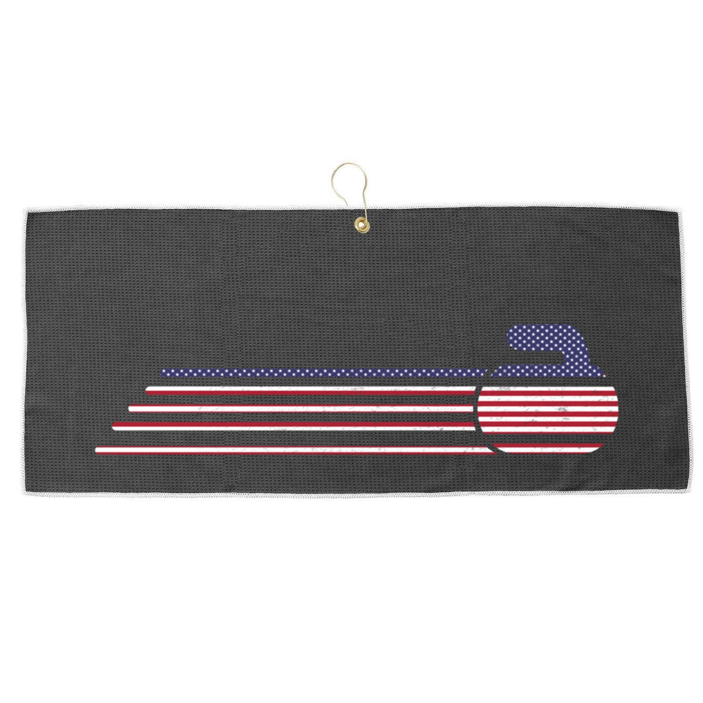 Usa Team Curling Jersey Vintage Winter Sports Lover Funny Gift Large Microfiber Waffle Golf Towel