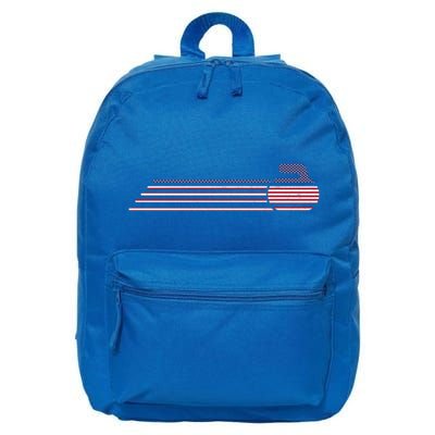 Usa Team Curling Jersey Vintage Winter Sports Lover Funny Gift 16 in Basic Backpack
