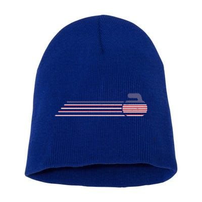 Usa Team Curling Jersey Vintage Winter Sports Lover Funny Gift Short Acrylic Beanie