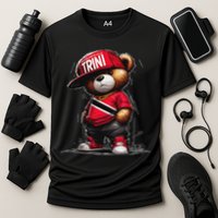 Unapologetically Trini Cool Teddy Bear Trinidad Flag Art Cooling Performance Crew T-Shirt
