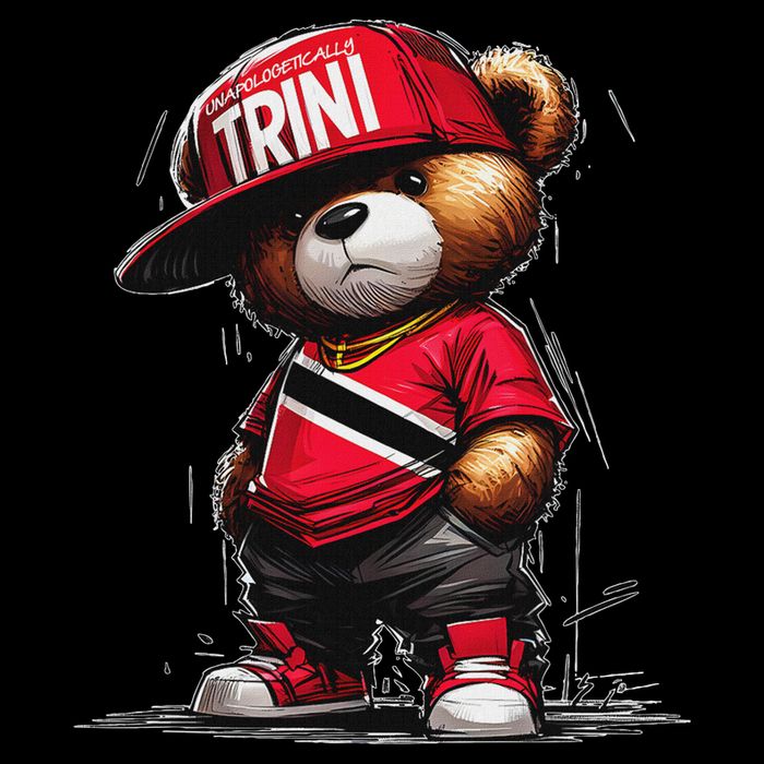 Unapologetically Trini Cool Teddy Bear Trinidad Flag Art Cooling Performance Crew T-Shirt
