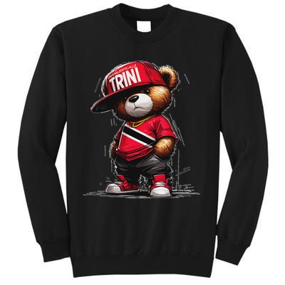 Unapologetically Trini Cool Teddy Bear Trinidad Flag Art Sweatshirt