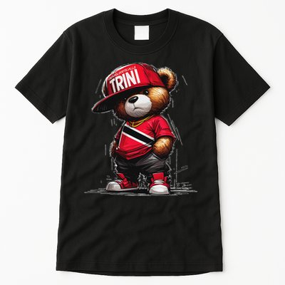 Unapologetically Trini Cool Teddy Bear Trinidad Flag Art Tall T-Shirt