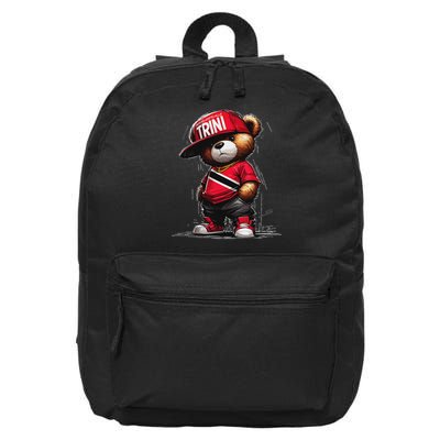 Unapologetically Trini Cool Teddy Bear Trinidad Flag Art 16 in Basic Backpack