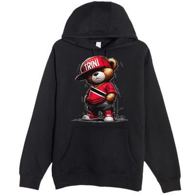 Unapologetically Trini Cool Teddy Bear Trinidad Flag Art Premium Pullover Hoodie