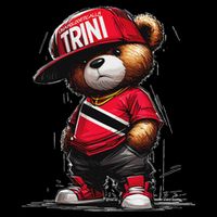 Unapologetically Trini Cool Teddy Bear Trinidad Flag Art Youth Performance Sprint T-Shirt