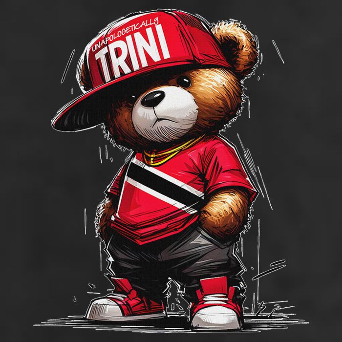 Unapologetically Trini Cool Teddy Bear Trinidad Flag Art 25L Jumbo Tote