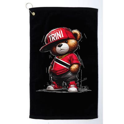 Unapologetically Trini Cool Teddy Bear Trinidad Flag Art Golf Towel