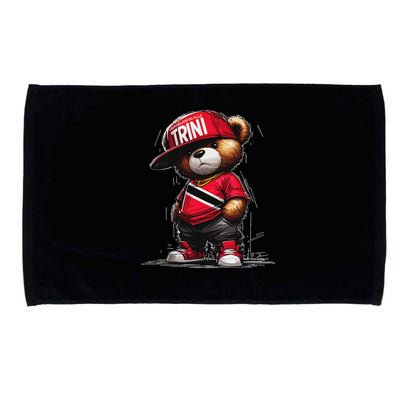 Unapologetically Trini Cool Teddy Bear Trinidad Flag Art Microfiber Hand Towel