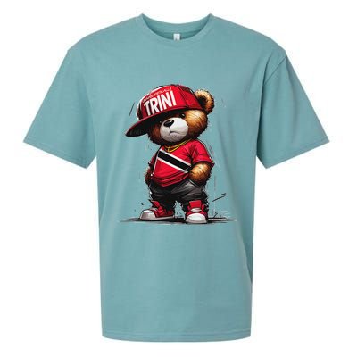 Unapologetically Trini Cool Teddy Bear Trinidad Flag Art Sueded Cloud Jersey T-Shirt