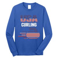 Usa Team Curling Rock Jersey Vintage Winter Sports Lovers Gift Long Sleeve Shirt