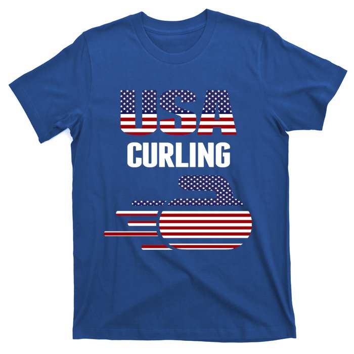 Usa Team Curling Rock Jersey Vintage Winter Sports Lovers Gift T-Shirt