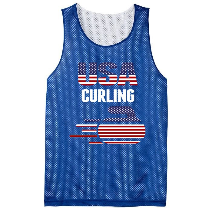 Usa Team Curling Rock Jersey Vintage Winter Sports Lovers Gift Mesh Reversible Basketball Jersey Tank