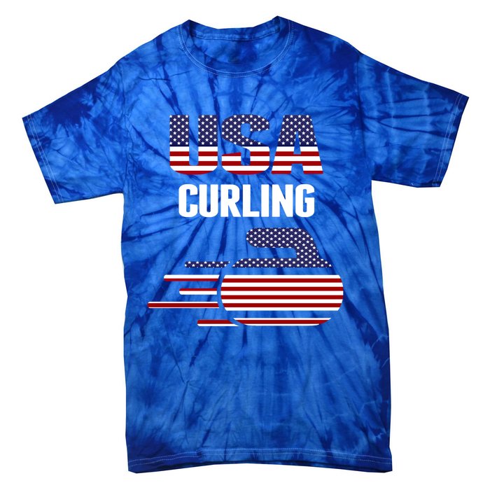 Usa Team Curling Rock Jersey Vintage Winter Sports Lovers Gift Tie-Dye T-Shirt