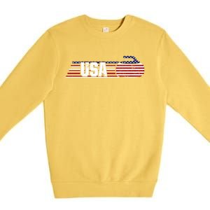 Usa Team Curling Sport Gift Premium Crewneck Sweatshirt