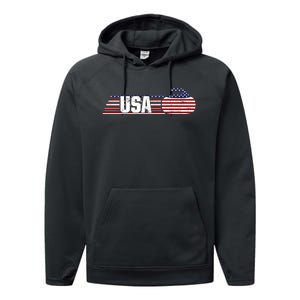 Usa Team Curling Sport Gift Performance Fleece Hoodie