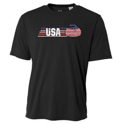 Usa Team Curling Sport Gift Cooling Performance Crew T-Shirt