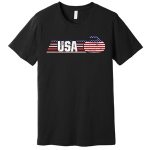 Usa Team Curling Sport Gift Premium T-Shirt