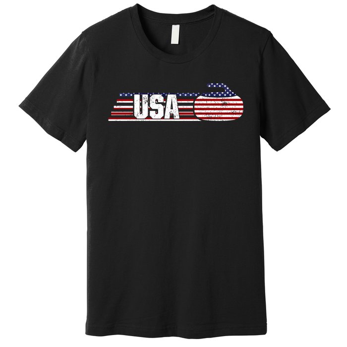 Usa Team Curling Sport Gift Premium T-Shirt