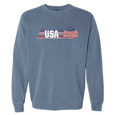 Usa Team Curling Sport Gift Garment-Dyed Sweatshirt