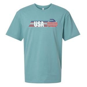 Usa Team Curling Sport Gift Sueded Cloud Jersey T-Shirt