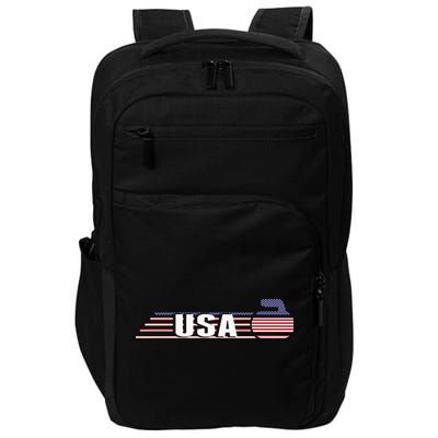 USA Team Curling Rock Jersey Vintage Winter Sports Lovers Impact Tech Backpack