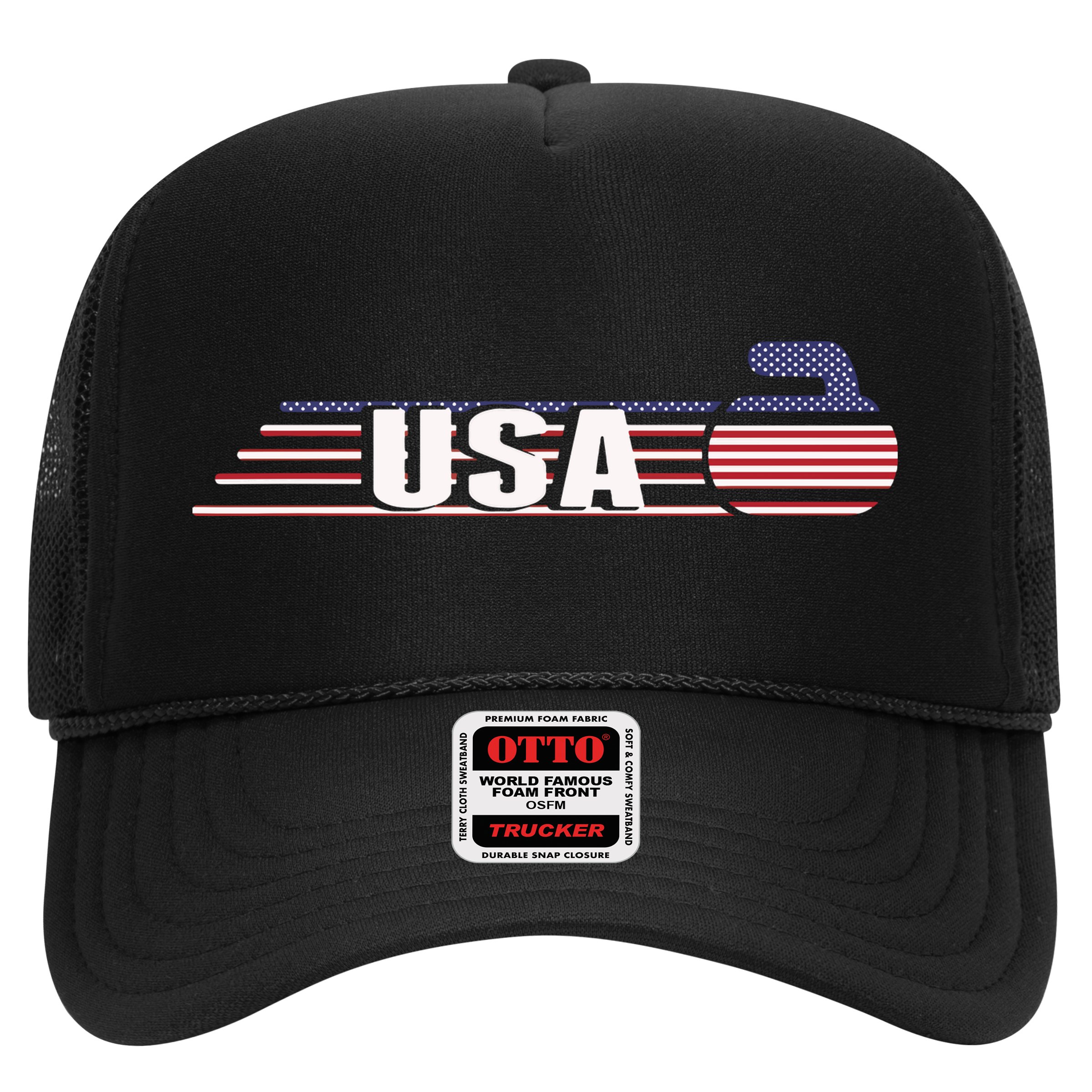 USA Team Curling Rock Jersey Vintage Winter Sports Lovers Hat