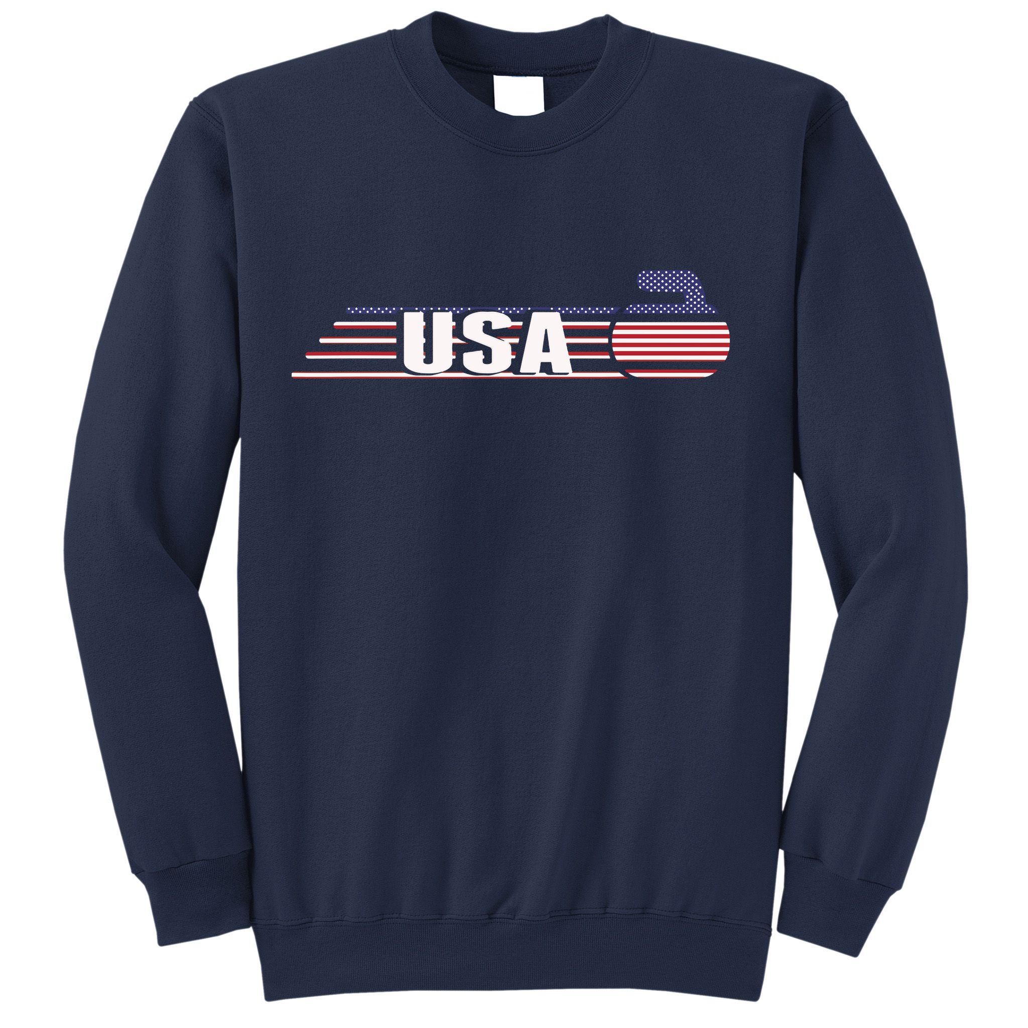 USA Team Curling Rock Jersey Vintage Winter Sports Lovers Sweatshirt