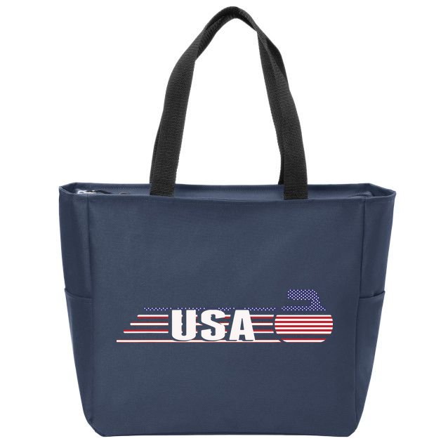 USA Team Curling Rock Jersey Vintage Winter Sports Lovers Zip Tote Bag
