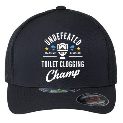 Undefeated Toilet Clogging Champ Flexfit Unipanel Trucker Cap