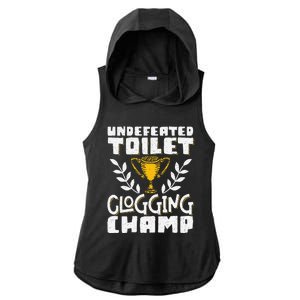 Undefeated Toilet Clogging Champ Ladies PosiCharge Tri-Blend Wicking Draft Hoodie Tank