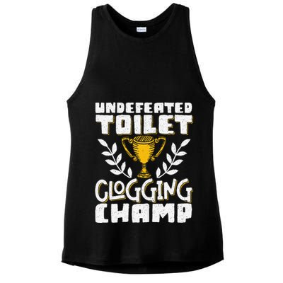Undefeated Toilet Clogging Champ Ladies PosiCharge Tri-Blend Wicking Tank
