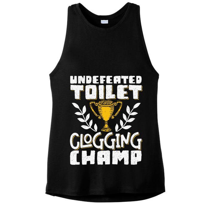 Undefeated Toilet Clogging Champ Ladies PosiCharge Tri-Blend Wicking Tank