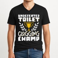 Undefeated Toilet Clogging Champ V-Neck T-Shirt