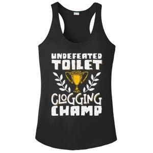 Undefeated Toilet Clogging Champ Ladies PosiCharge Competitor Racerback Tank