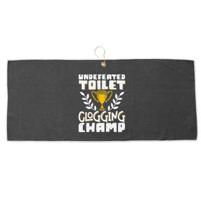 Undefeated Toilet Clogging Champ Large Microfiber Waffle Golf Towel