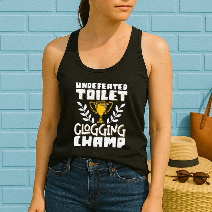 Undefeated Toilet Clogging Champ Womens Tank Top