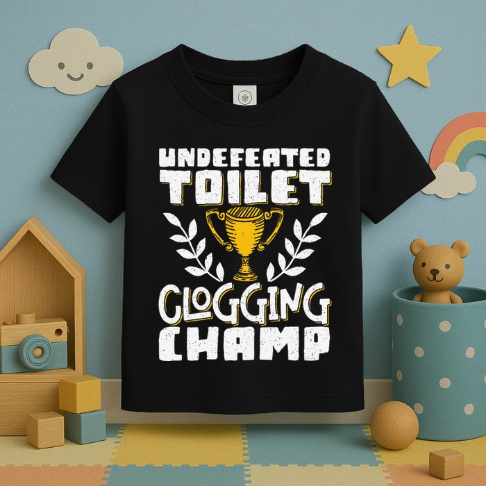 Undefeated Toilet Clogging Champ Toddler T-Shirt