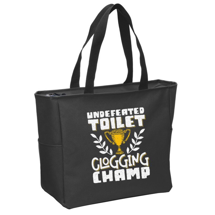Undefeated Toilet Clogging Champ Zip Tote Bag
