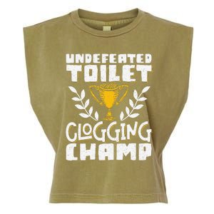 Undefeated Toilet Clogging Champ Garment-Dyed Women's Muscle Tee