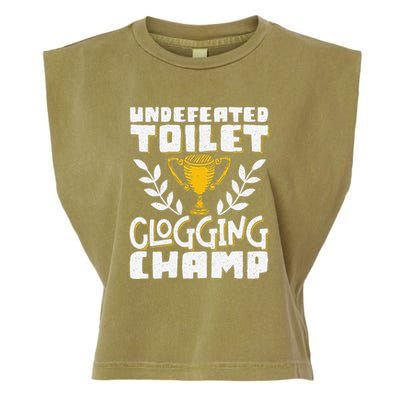 Undefeated Toilet Clogging Champ Garment-Dyed Women's Muscle Tee