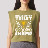 Undefeated Toilet Clogging Champ Garment-Dyed Women's Muscle Tee