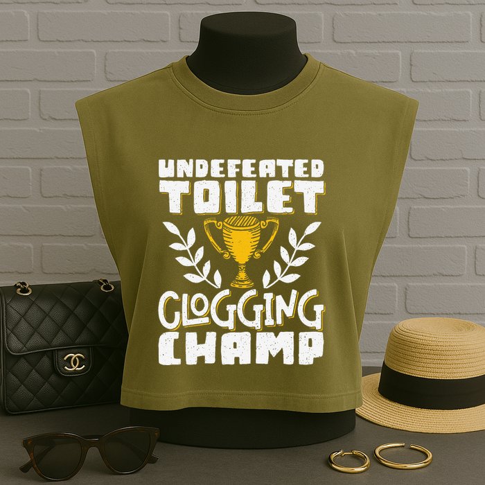 Undefeated Toilet Clogging Champ Garment-Dyed Women's Muscle Tee