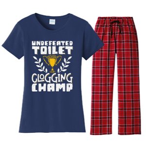 Undefeated Toilet Clogging Champ Women's Flannel Pajama Set