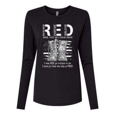 Until They Come Home My Soldier US Flag Red Friday Military Womens Cotton Relaxed Long Sleeve T-Shirt