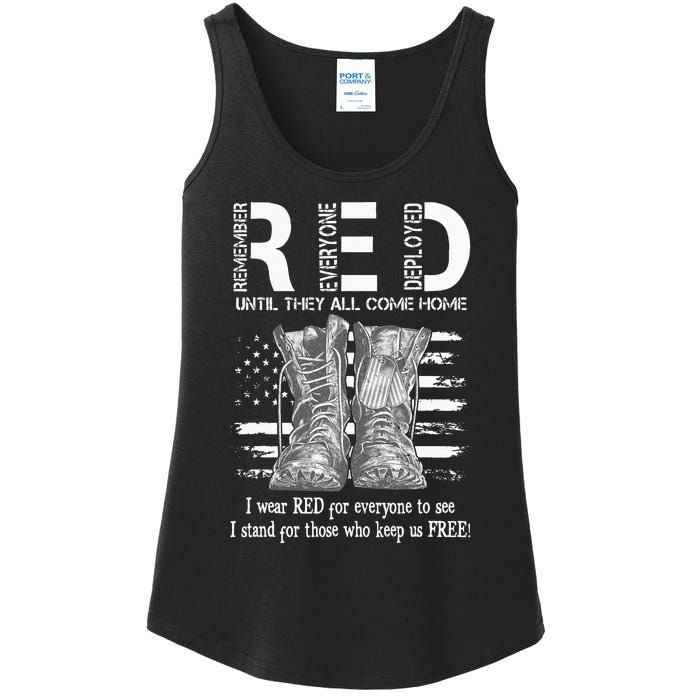 Until They Come Home My Soldier US Flag Red Friday Military Ladies Essential Tank