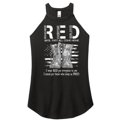 Until They Come Home My Soldier US Flag Red Friday Military Women’s Perfect Tri Rocker Tank