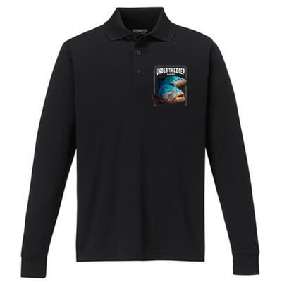 Under The Deep Blue Sea Fish Performance Long Sleeve Polo