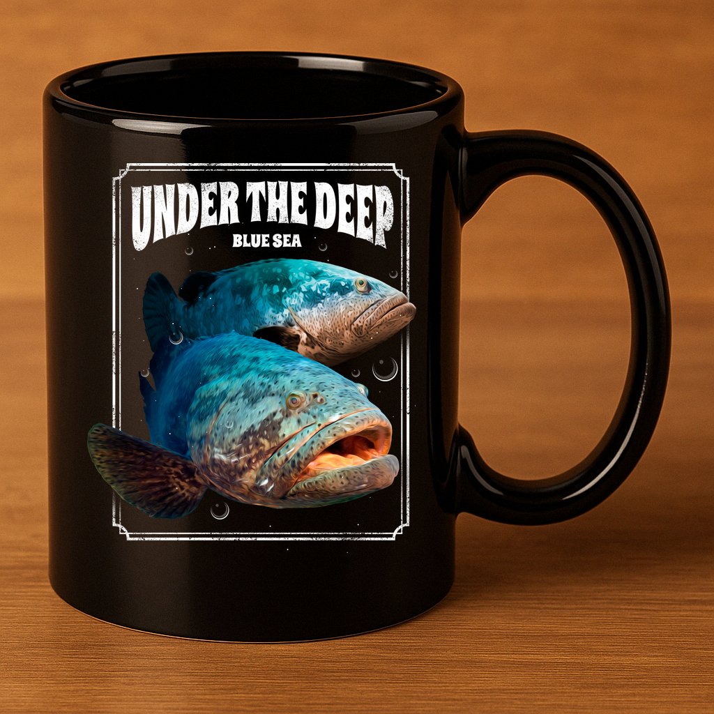 Under The Deep Blue Sea Fish 11oz C Handle Ceramic Mug